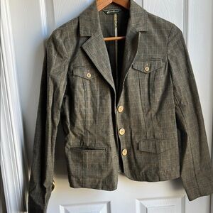 Women's Olive Green Plaid Jacket